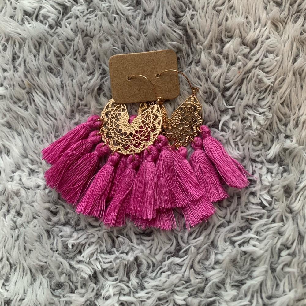 Pink tassel Earrings